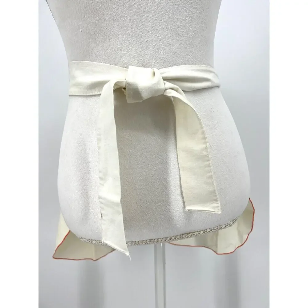 Vintage Kitchen Apron Handmade Ivory Decanter Candle Print